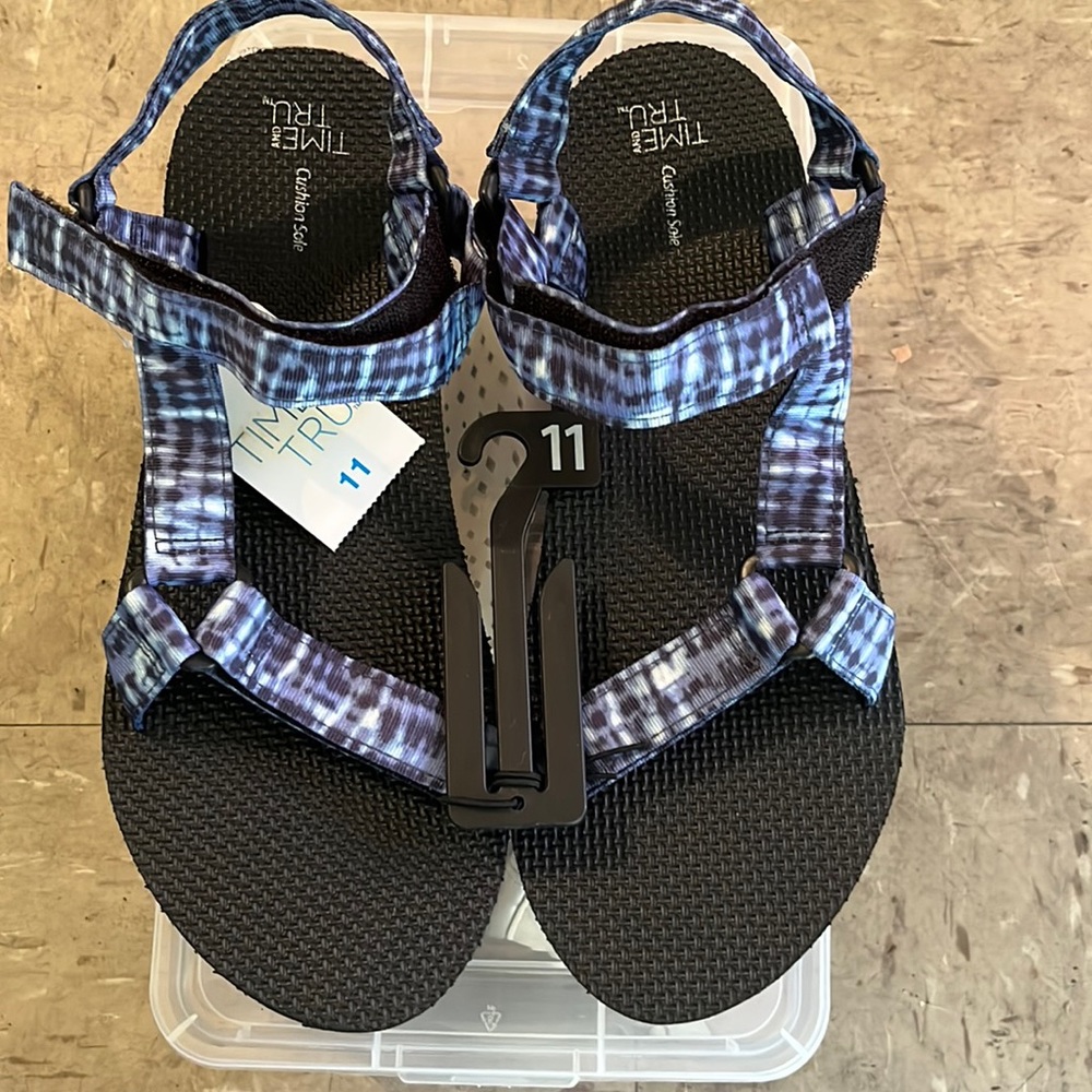 Women blue summer slides size 11